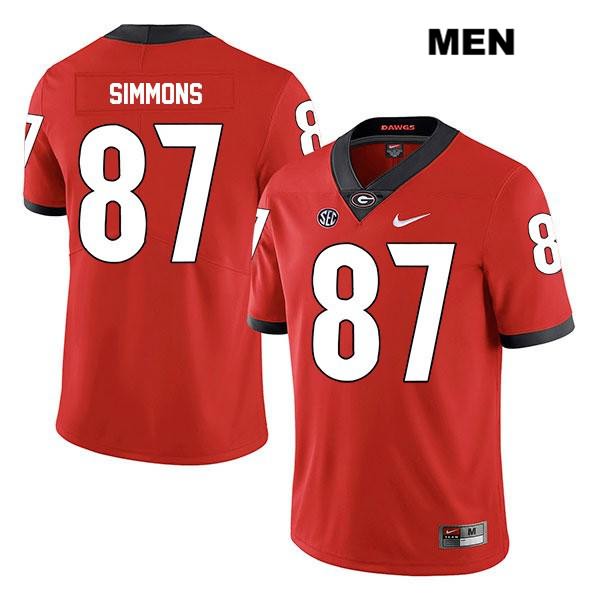 Georgia Bulldogs Men's Tyler Simmons #87 NCAA Legend Authentic Red Nike Stitched College Football Jersey EHV0556AZ